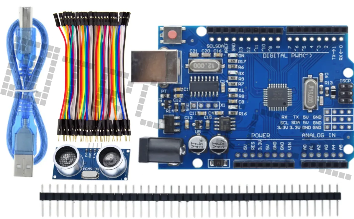 Starter Kit για Arduino Uno R3 με τον αισθητήρα απόστασης HC-SR04 και καλώδια dupont