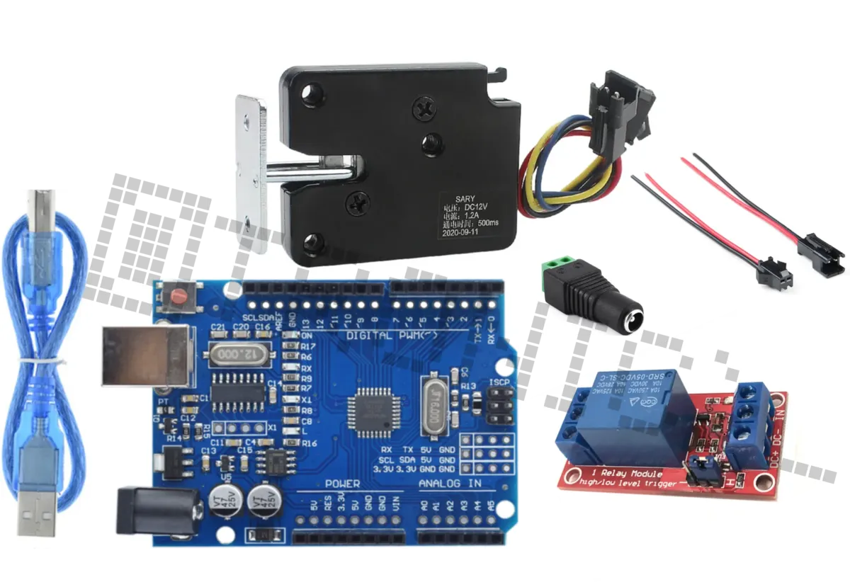 Starter Kit για Arduino Uno R3 με 5v κλειδαριά, module ρελέ, dc jack και 2 pin pigtail