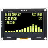 Οθόνη OLED 2.4 inch 128x64 Κίτρινη I2C SSD1309 3.3V – 1