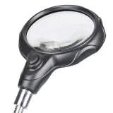 Μεγεθυντικός φακός με LED φωτισμό, πρακτικές λαβίδες και βάση για κολλητήρι – 3