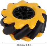 Mecanum Τροχός / Πανκατευθυντικός Τροχός - 60MM-K Κίτρινο - Σετ 4 τεμαχίων – 4