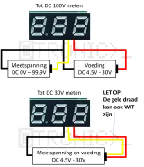 Βολτόμετρο 0-100V - Μπλε, 0.56 inch, 3 Καλώδια – 2