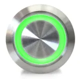 Κουμπί | on-off self lock | 5V LED Πράσινο | RVS | 12mm – 3