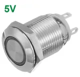 Κουμπί | on-off self lock | 5V LED Κόκκινο | RVS | 12mm – 4