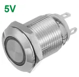 Κουμπί πίεσης | Moment - παλμός | 5V LED Κόκκινο | RVS | 12mm – 4
