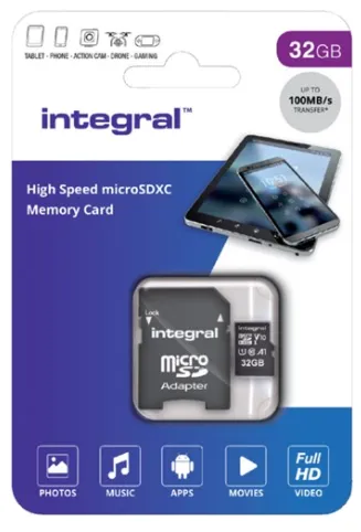 Integral 32GB V10 High Speed microSDHC Card Class 10 - 100MB/s με SD-adapter