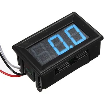 Βολτόμετρο 0-100V - Μπλε, 0.56 inch, 3 Καλώδια
