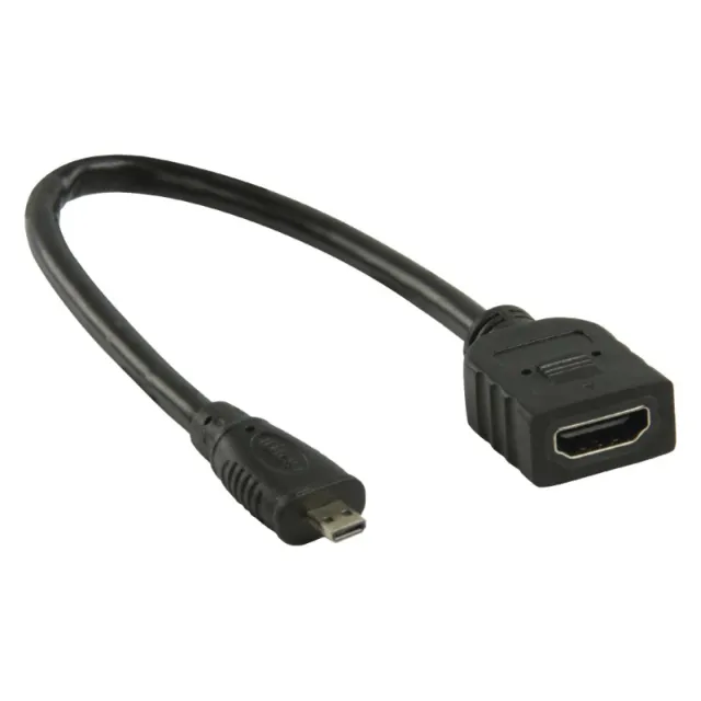 Αρσενικό βύσμα Micro-HDMI σε HDMI μαύρο 0,2m