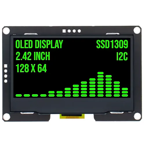 Οθόνη OLED 2.4 inch 128x64 Πράσινη I2C SSD1309 3.3V