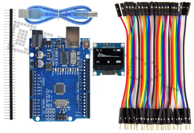 Starter Kit για Arduino Uno R3 με 0.96 inch OLED Display & 40-Delige Dupont Kabelset