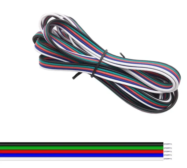 Καλώδιο 5-αγωγών 22AWG Ø1.3mm λευκό / μπλε / κόκκινο / πράσινο / μαύρο 1 meter