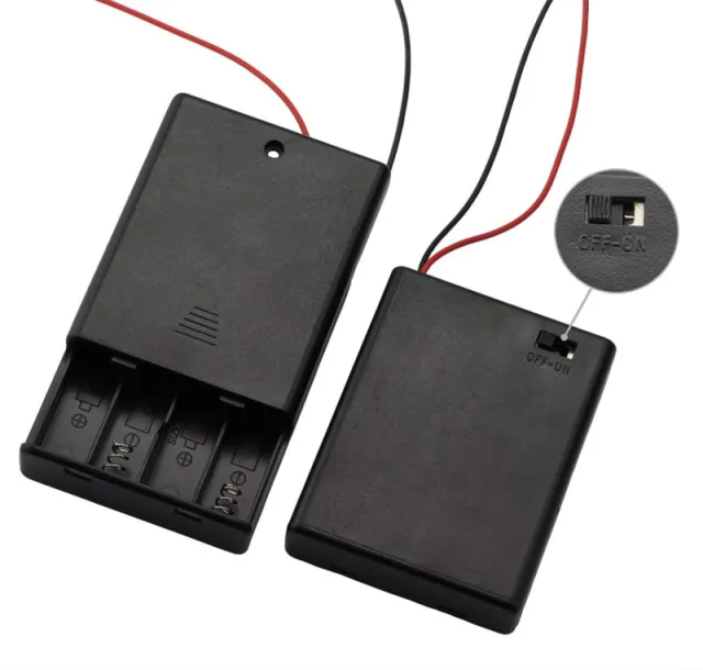 Θήκη μπαταριών 4x AAA με διακόπτη on/off (6V)