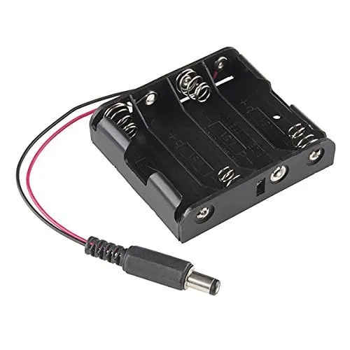 Θήκη μπαταριών 4x AA με DC-jack (6V)