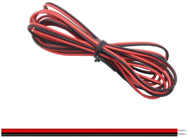 Καλώδιο 2-κλωνο 22AWG Ø1.3mm κόκκινο / μαύρο 1 μέτρο