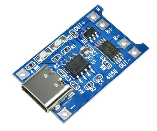Φορτιστής μπαταρίας λιθίου με USB-C 5V 1A TP4056