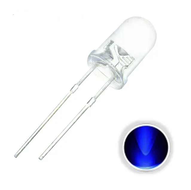10x LED Δίοδος Διαφανής 5mm Υπεριώδες 3V
