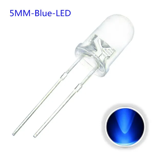 10x LED Δίοδος Διαφανής 5mm Μπλε 3V