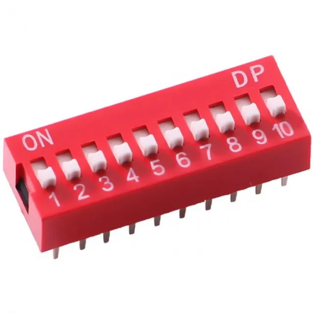10-πολικό dip switch 2,54 mm