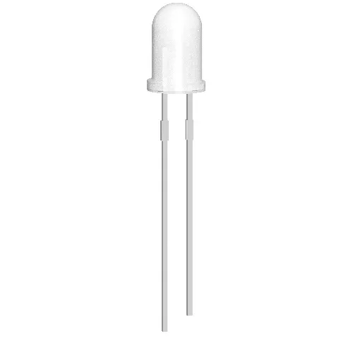 10x LED Δίοδος 5mm Ματ Λευκό 3V