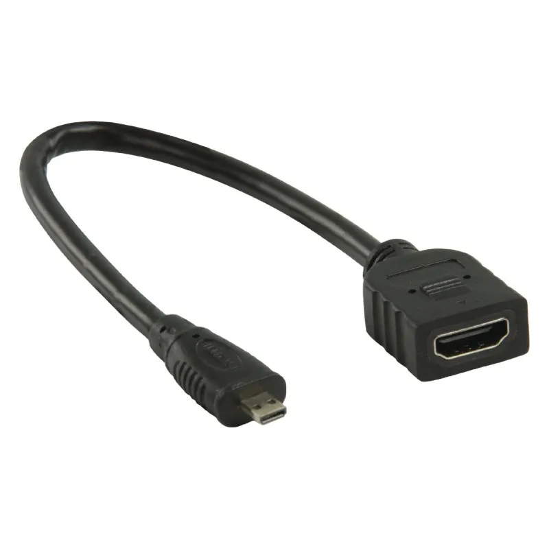 Αρσενικό βύσμα Micro-HDMI σε HDMI μαύρο 0,2m