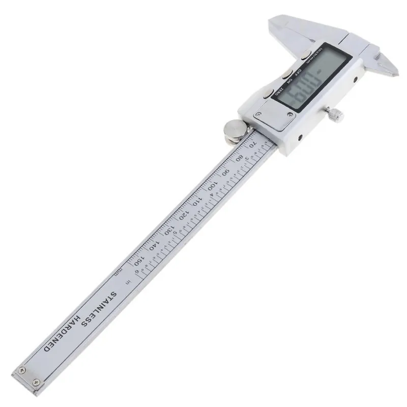 Ψηφιακό παχύμετρο RVS με οθόνη 0-150 mm incl. Μπαταρία και θήκη αποθήκευσης