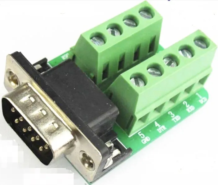 DB9 Αρσενικό 9Pin Plug Breakout Terminals Board - RS232