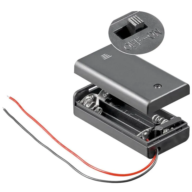 Θήκη μπαταριών 2x AA με διακόπτη on/off (3V)