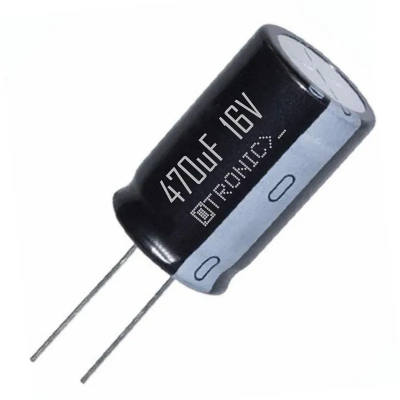 10x Πυκνωτής 470uF 16v Ηλεκτρολυτικός (ELCO) μαύρος