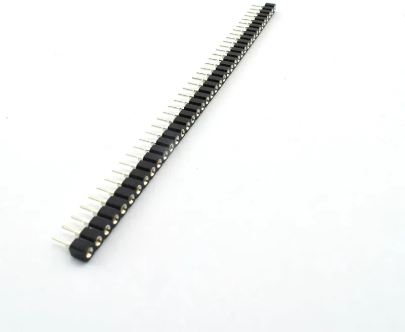 2.54Mm 40 Pins Στρογγυλή Θηλυκή Υποδοχή Pin Header Strip 1X40p Μαύρο